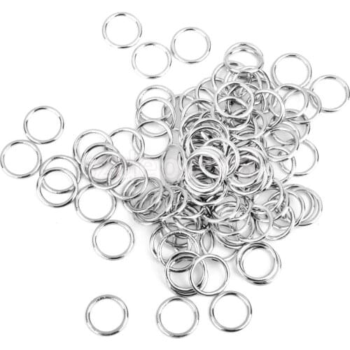 SPMART Iron Lingerie Adjustable Sewing Bra Round Rings Buckles 10mm 100Pcs Silver