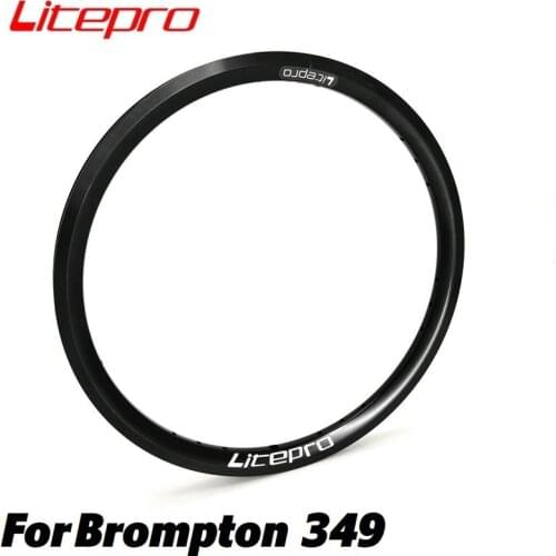 Litepro 349 Forbrompton Rims 16x1-3/8 Gloss Black Aluminum Alloy Double Wall Rim 16-21 Spoke Hole