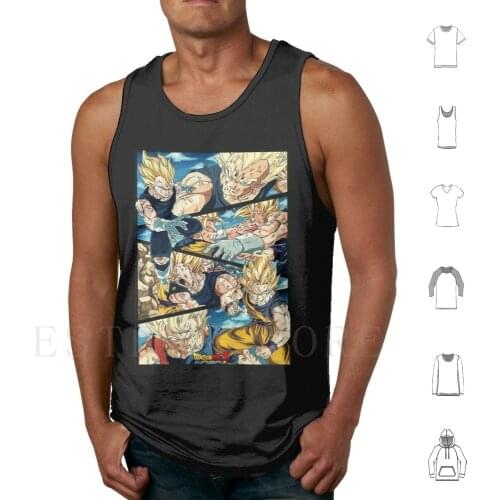 Vs-Z Tank Tops Vest Cotton Z Super Super Majin Super God Super Blue Anime Manga Shonen Pop Culture Broly