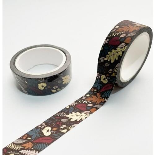 Cute Plant Leaves Washi Tape Kawaii Flower Masking Tape Gold Stamping Decorative Tape For Sticker Scrapbooking DIY Photo Album