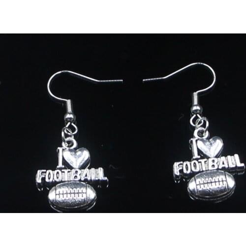 Fashion Handmade Simple Design 20*18mm I Love Football Drop Earrings For Women Gift Fashion Jewelry Cute Small Object