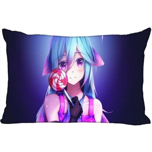 New Arrival Anime Girl Pillowcase Satin Fabric Pillow Cover Rectangle Zipper Pillow Cases Home Office Wedding Decorative