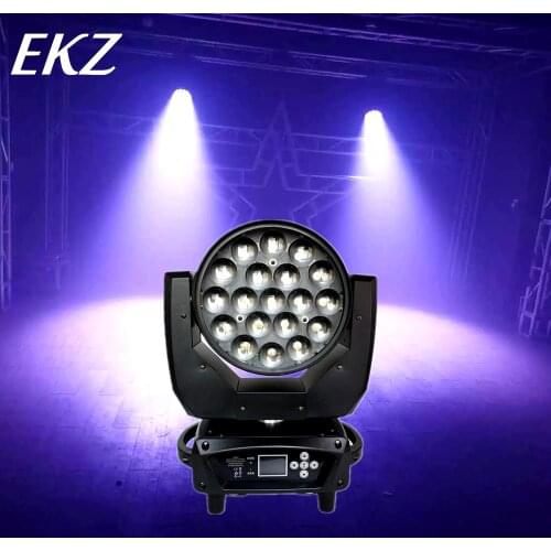 19*15WLED Zoom Moving Head Light RGBW Wash Effcect Light for DJ Party Disco Clubs Bar Equipment Screen Stage Light