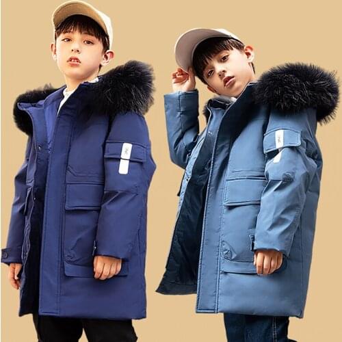 -30 Degrees Boys Down Coat 2021 Winter Boy Snowsuit Parkas Thicken Warm Jacket For Boy Children Outerwear Clothing 5-12 years