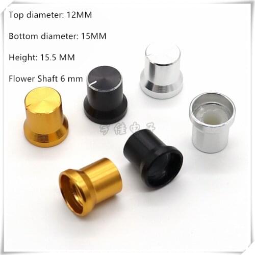 5 Piece 15*15.5MM Aluminum Alloy Knob Cap Potentiometer Speed Control Switch Knob Suitable For Flower Shaft 6MM