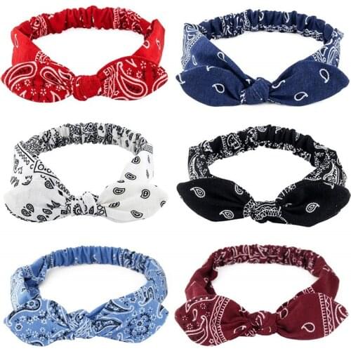 Ruoshui Woman Rabbit Ear Retro Headband Knotted Hairband Girls Bezel Turban Hair Accessories Elasit Hairband Bandanas Hair Hoops