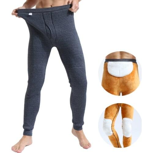 Top selling the latest adult winter warm pants warmth thickest high waist cotton thick fleece lined mens warm leggings