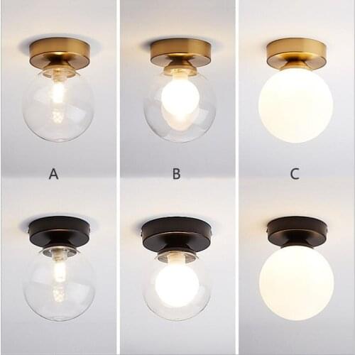 Modern Minimalist Corridor Aisle Ceiling Lamp Cloakroom Balcony Entrance Hall Light Glass Ball Ceiling Light