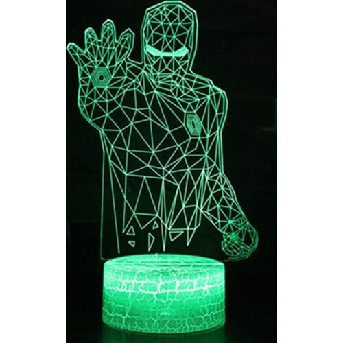 Crack-Texture Base 3-Color 7Color 16Color Light Cartoon 1 USB LED Home Childrens Room Bedside Night Light Decoration Light