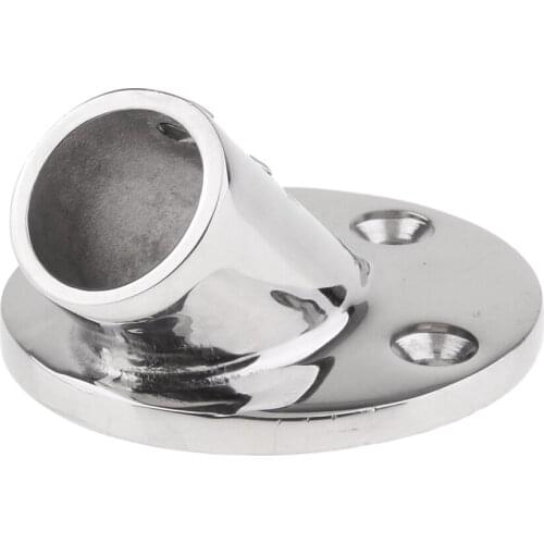 Marine Boat Hand Rail 45 Degree Hardware Fitting 7/8" Tube Round Base
