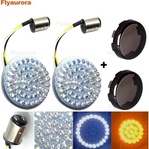 Motorcycle white /amber LED Turn Signal Runing Light insert 1157 for Sportster Touring Electra Glide Softails Dyna FLSTF