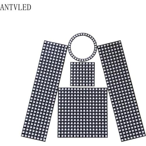 WS2812B RGB LED Digital Flexible Individually Addressable Panel Light 8x8 /8x32/16x16,WS2812BLed Pixel Ring DC5V