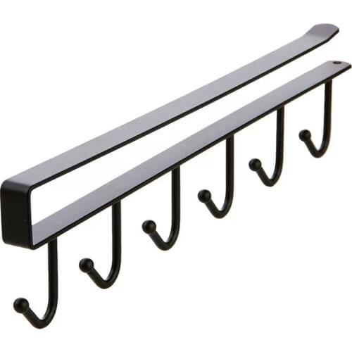 Iron Hooks Under Cabinet Mug Hanger Holder Kitchen Storage Organizing Insert Shelft 6 pcs Hanging Hook Racks