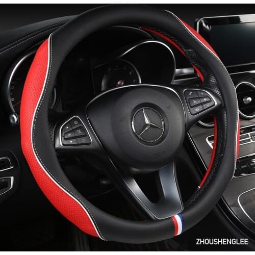 ZHOUSHENGLEE Microfiber Leather Car Steering Wheel Cover For Daihatsu Terios Sirion Mira Cuore YRV Ayla Sigra Xenia Luxio