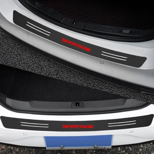 1PCS new style Car Trunk Rear Bumper prevent scratches 3D carbon fiber Sticker For Kia sportage K3 cerato sorento ceed rio soul