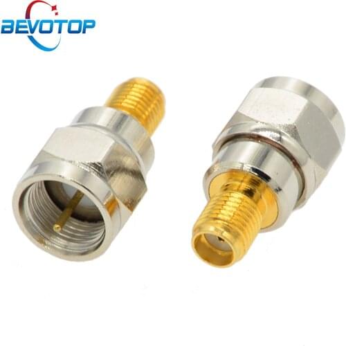 10 PCS/lot SMA Female Jack to F Type Male Plug Straight RF Coaxial Adapter F Connector To SMA Convertor Gold Tone
