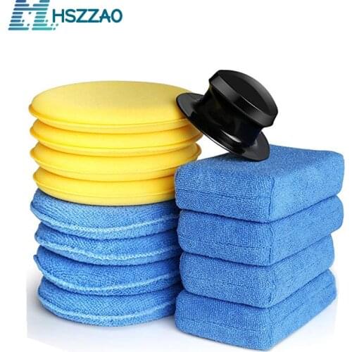 13 Pcs Polishing Bonnet Buffer Pad Microfiber Bonnet Car Polisher Pad Cover for Car Paint Care 5" 13 CM Sizes