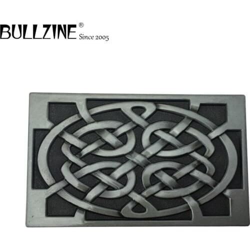 Bullzine wholesale Western celtic knot COWBOY jeans gift belt buckle with pewter finish FP-03510 suitable for 4cm width belt