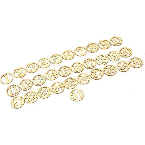 New Wooden Figures 1-31 Scrapbooking Stickers Embellishments Ornaments Home Decoration DIY Handmade Craft