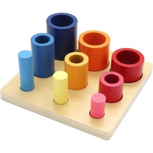 Wooden Rainbow Blocks for Montessori Education Ladder Shape Wood Rainbow Building Block for Kids Color Cognitive Puzzle Toys