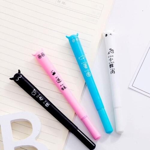 40PCS Creative Cute MengMeng Horn Chaozhou Gel Pens 0.5mm Black Student Stationery Office Accessories