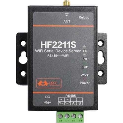HF2211S Small Size Industrial Modbus Single Serial Port RS485 to WiFi Converter TCP IP Telnet Modbus 2M Flash Serial Server