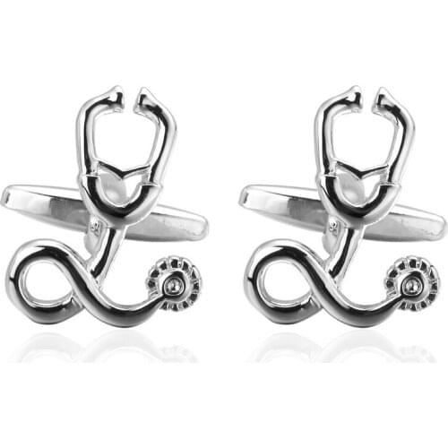 HYX Luxury Fashion cufflinks for mens Brand cuff buttons cuff links High Quality Stethoscope abotoaduras Jewelry