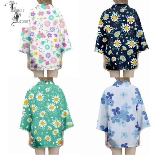 Cute Flowers 3D Printing Japanese Kimono Haori Yukata Women/Men Fashion Summer Casual Cool Short Sleeve Streetwear