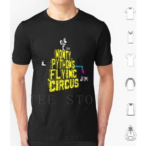 Monty PythonS Flying Circus : The Computer Game T Shirt Cotton Men Diy Print Zx Spectrum Retro Pixel Game Computer Video Monty