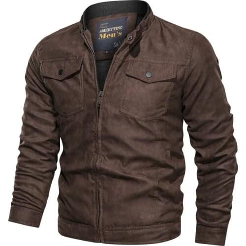 Mens Suede Leather Jacket 2020 New Fashion Slim Fit Biker Motorcycle Jackets Coat Zipper Outwear Men Winter Brand Streetwear