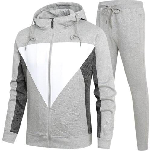 Men Tracksuit 2 Pieces Set Hoodies+Pants Fashion Sportswear Suit Male Casual Jogging Set Autumn Comfortable Clothing Asian Size