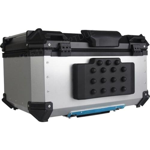 The new general massage point motorcycle trunk backrest aluminum alloy trunk cushion is suitable for 65L / 80L / 100L