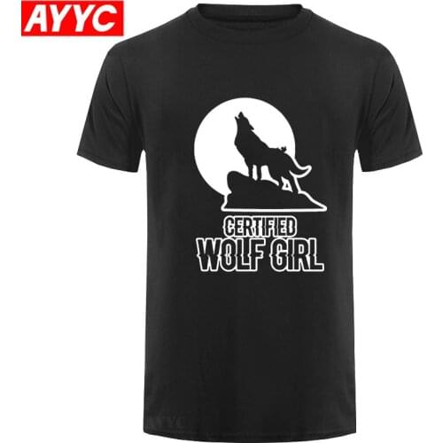 Cute Funny Certified Wolf Girl Moon Howl Women Girls t shirt girl boy cool Comics Leisure women t shirt tee Building Tee tops