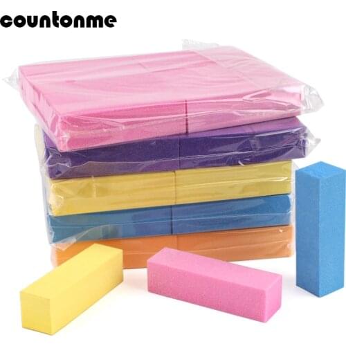 50Pcs Nail File Sponge Buffer Block Colorful Sanding Files 4 Sides Buffering Glitter Acrylic Polishing Nail Art Care Tools