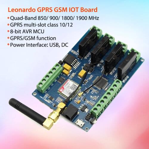Elecrow Leonardo GPRS GSM IOT Board with SIM800C Relay Switches Wireless Projects DIY Kit Integrated Board with 8-bit AVR MCU