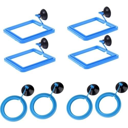 Practical 10 Pieces of Aquarium Fish Tank Fighting Fish Feeding Ring Floating Platform Food Tray with Suction Cup