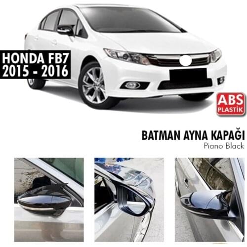 Right and Left) For Honda Civic FB7 Bat Mirror Cover Piano Black ABS 2012-2016 From Quality Product Full Harmony 1 Suit 2 Piece