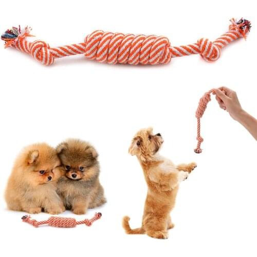 Pink Weave Rope Toys for Pet Dog Chewing Toy Doggy Training Knot Grinding Clean Teeth Puppy Chew Bite Resist Cotton Knots toy