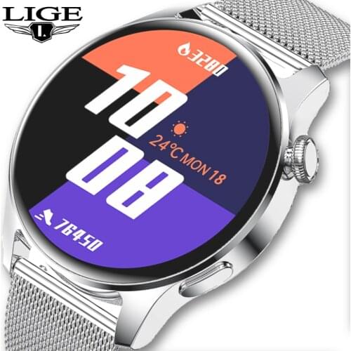 LIGE New Smart Watch Men Bluetooth Call Full Heart Rate Touch Screen Waterproof Smartwatch For Android IOS Sport Fitness Tracker