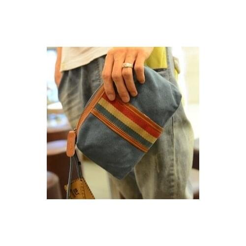 Summer Korean style men canvas handbag bag leisure mobile change coin bag storage bags