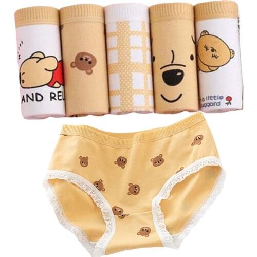 5 Pcs/Set Panties Underwear Womens Cotton Briefs Shorts Printed Pantys Girls Sexy Lingeries Panties For Women Female Underwear