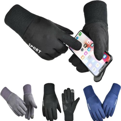 New Unisex Touch Screen Bike Gloves Winter Thermal Windproof Warm Full Finger Cycling Glove Anti-slip Bicycle Gloves