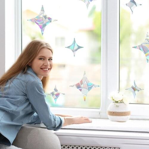 Refraction Mirror Sticker Rainbow Prism Electrostatic Paste Glass Wall Stickers Home Decor Living Room For Girls Rooms Accessory