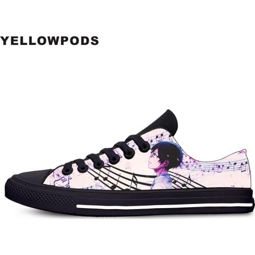 Womens Shoes Your Lie In April Youth Anime Hot Women Platform Shoes Woman Lady Flats Fall Casual Black White Shoes