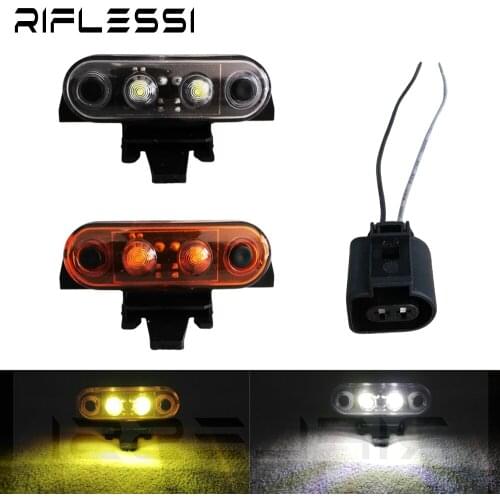 1 x 24V White Amber Top Lights For Volvo Heavy Truck Trailer Lorry Sun Visor Lamps OEM 82116545 With Connector Socket