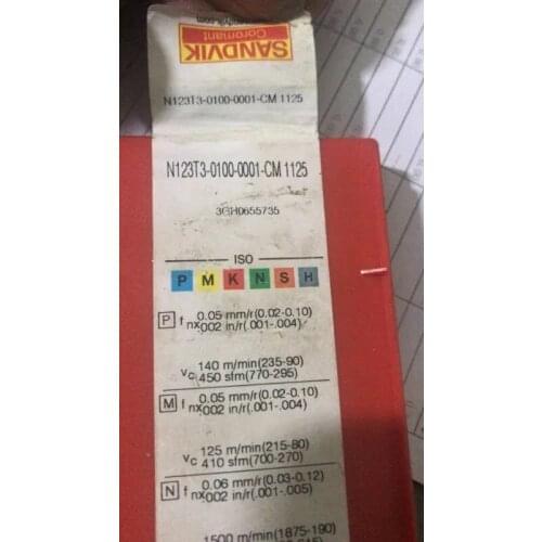 10PCS CARBIDE INSERT N123T3-0100-0001-CM 1125