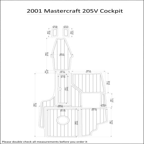 2001 Mastercraft 205V Cockpit Boat EVA Teak Decking 1/4" 6mm