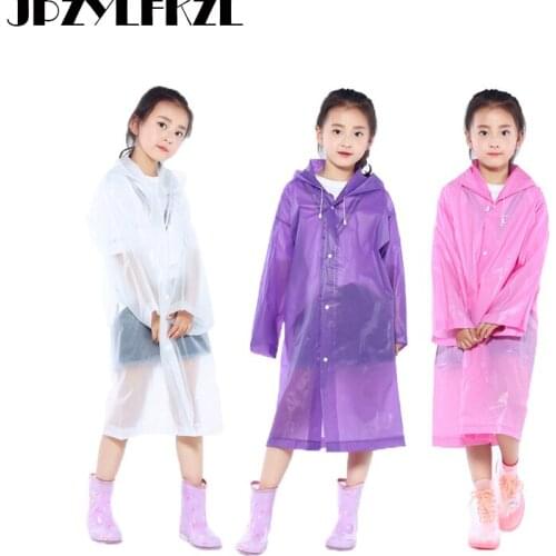2019 Hot EVA Transparent Fashion Waterproof Kids Raincoat For Children Rain Coat Rainwear/Rainsuit Student Poncho Drop Shipping
