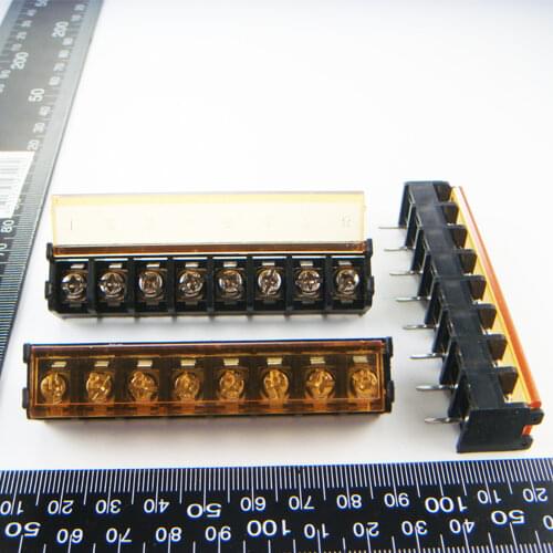 50PCS HB9500-9.5-8P / HB9500 9.5mm 8Pin Barrier Terminal Block Pitch 9.5mm Terminal Block With cover Free Shipping