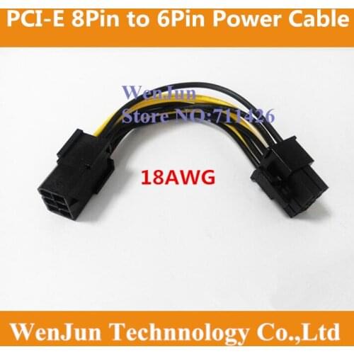 500pcs PCI Express 6 pin to 8 pin Power Adapter Cable PCIE 6pin to 8pin video card cable for GTX260 GTX 280